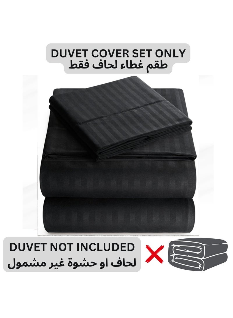 TW Premier Hotel Duvet Cover Stripe 240x260cm Super King Size 6 Pcs Set, 1 Duvet Cover 240x260cm (Without Filling), 1 Fitted Sheet 200x200+30cm, 2 Pillow Sham 75x50+5cm, 2 Pillow Cases 50x75cm - Image 2